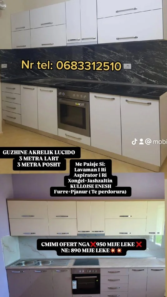 Tirane, shes Guzhina te reja Akreliku Bashk me Paisje 1.001 €