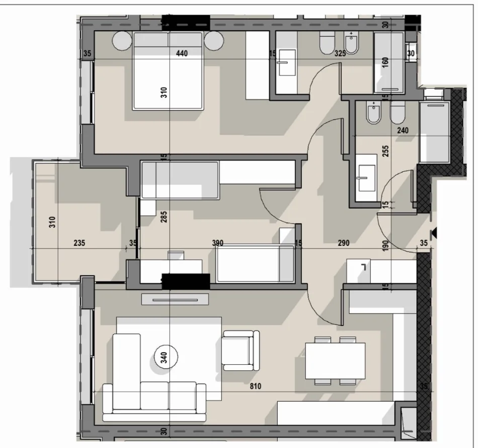 Tirane, shitet apartament 2+1 , 105 m² 167.550 € (Kompleksi Ajka, 5 Maji)