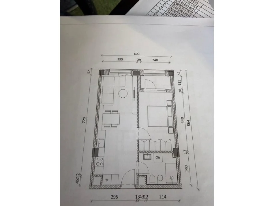 Tirane, shes apartament 1+1 Kati 5, 58 m² 110.000 € (Ali Demi)