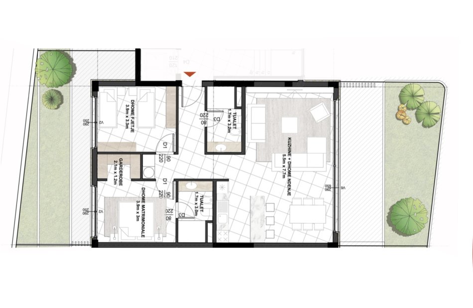 Tirane, shes apartament 2+1+Aneks+Ballkon Kati 0, 116 m² 271.500 € (TEG)