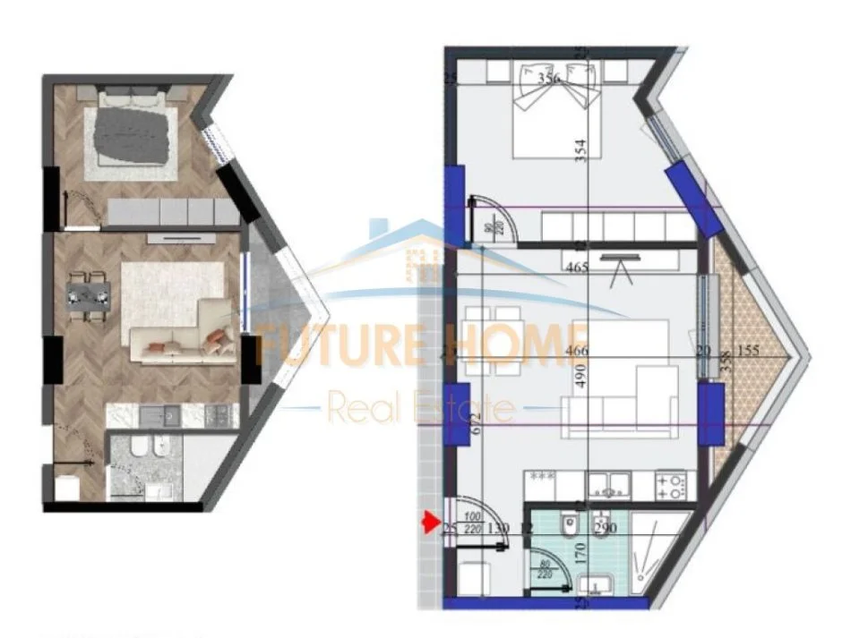 Tirane, shitet apartament 1+1+Ballkon Kati 8, 71 m² 114.300 € (Zogu i Zi)