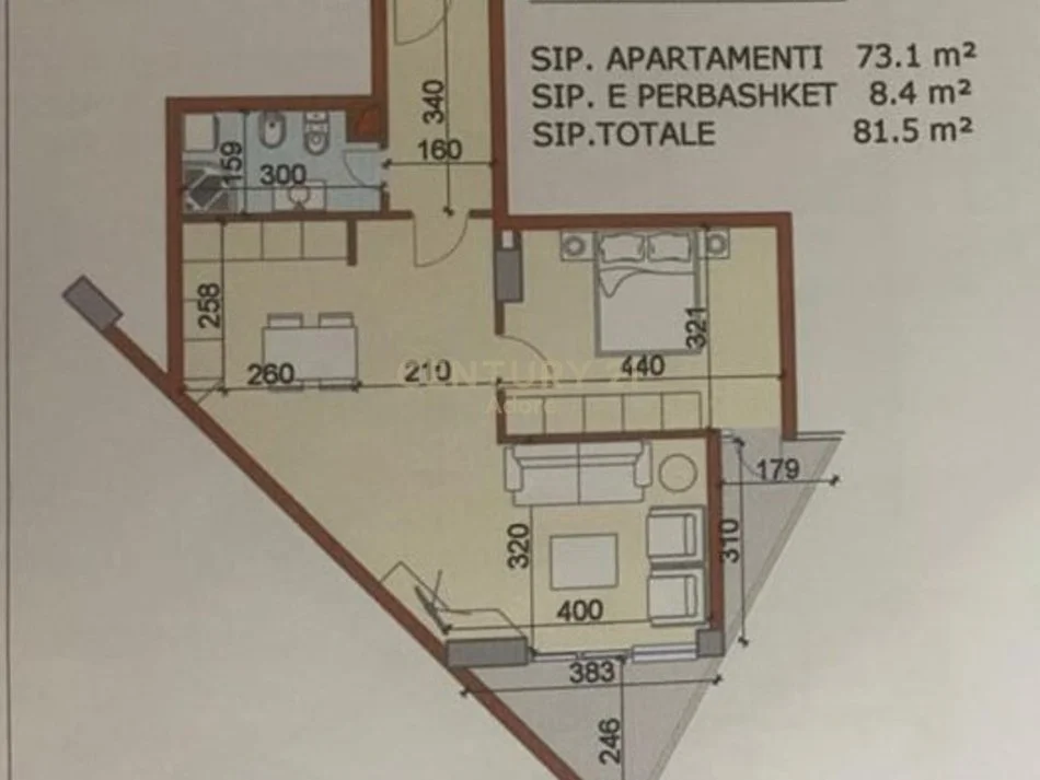Tirane, jepet me qera apartament 1+1 Kati 5, 82 m² 1.000 € 