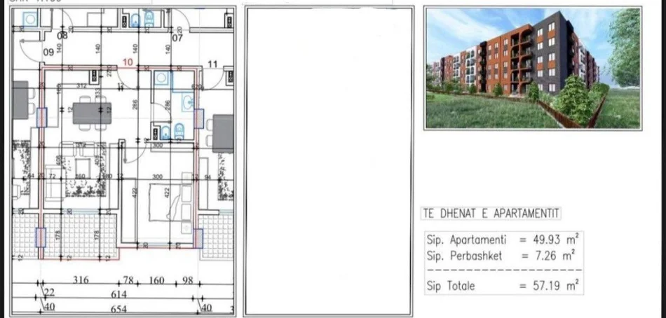 Tirane, shitet apartament 1+1 Kati 2, 57 m² 58.900 € (Lakeside)