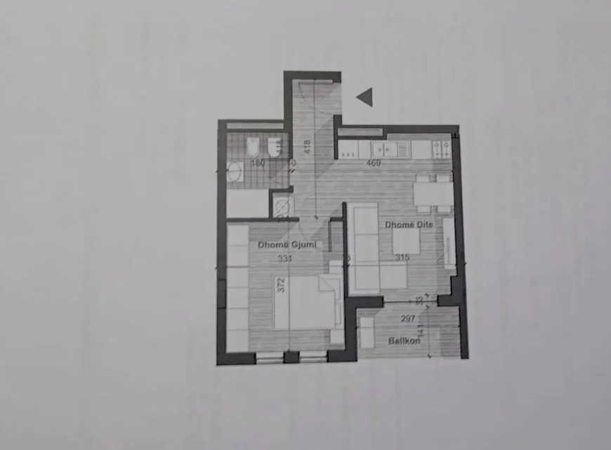 Tirane, shitet apartament 1+1+Ballkon Kati 7, 56 m² 62.000 € (Gryka e Kaçanikut)