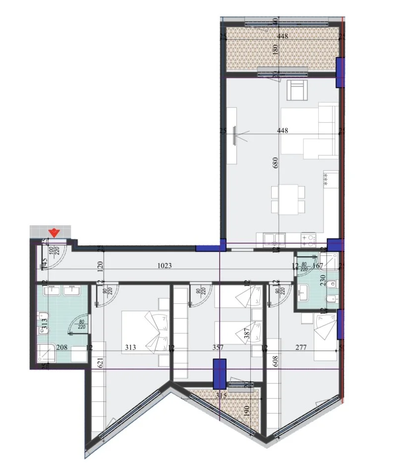 Tirane, shitet apartament 3+1+Ballkon , 153 m² 244.160 € (Colonnade Residence, Rruga Dritan Hoxha)