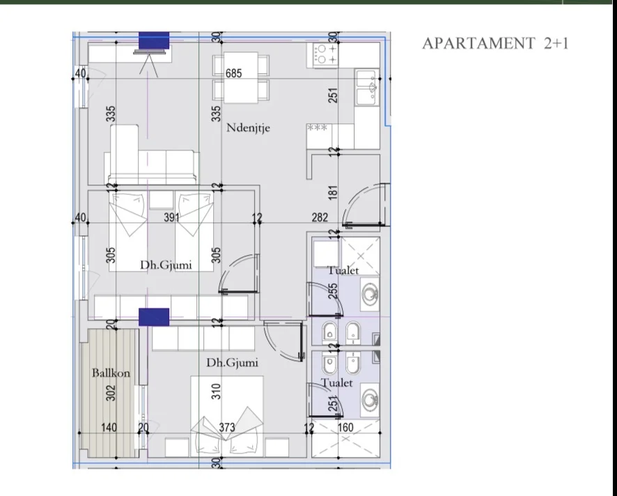 Tirane, shitet apartament 2+1+Ballkon , 87 m² 113.620 € (Ish Dogana, Tirana Entry 2)