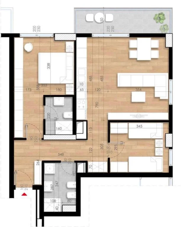Tirane, shitet apartament 2+1 Kati 3, 107 m² 168.500 € (Turdiu rezidence)