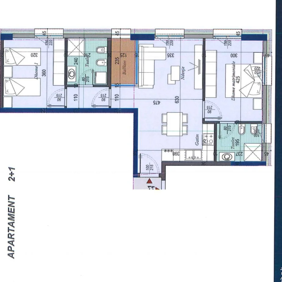 Tirane, shitet 2+1+2+Ballkon , 96 m² 124.020 € (ISH DOGANA, TIRANA ENTRY 3)