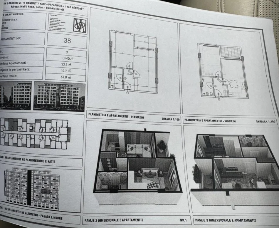Durres, shitet apartament 1+1+Ballkon , 64 m² 76.800 € 