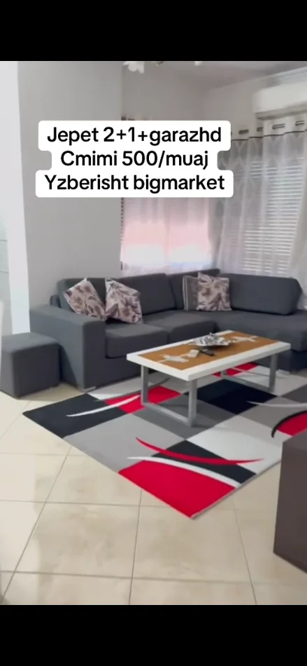 Tirane, jepet me qera apartament 2+1+Ballkon Kati 5, 90 m² 550 € (Yzberisht)