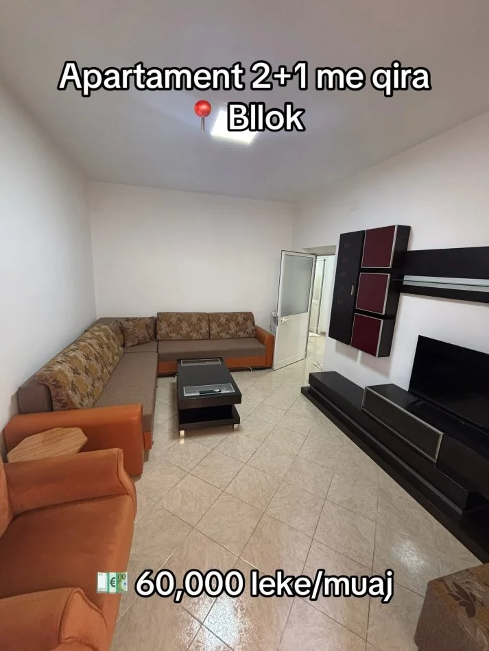 Tirane, jepet me qera apartament 2+1 Kati 4, 60 m² 600 € 
