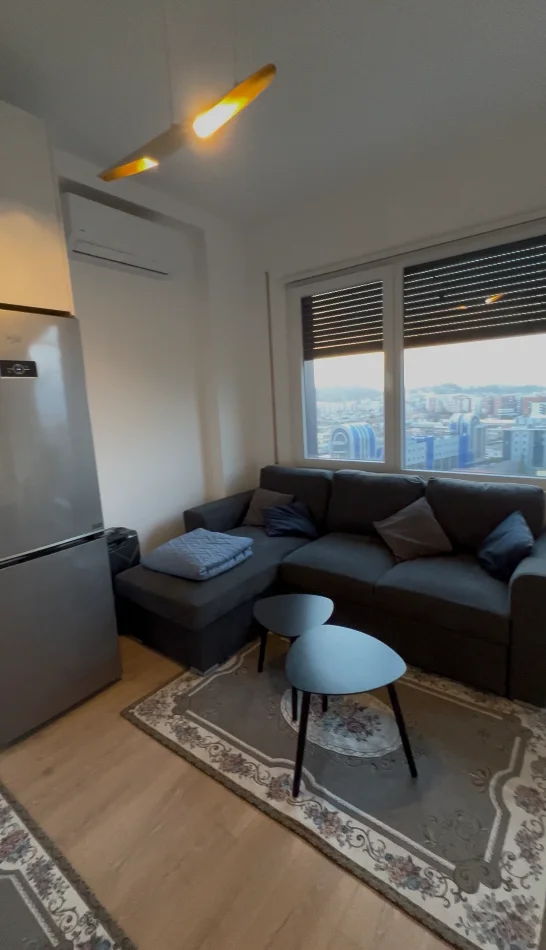 Tirane, jepet me qera apartament 1+1 Kati 10, 55 m² 450 € (Rruga Bedri Karapici perballe Amerikan 3)