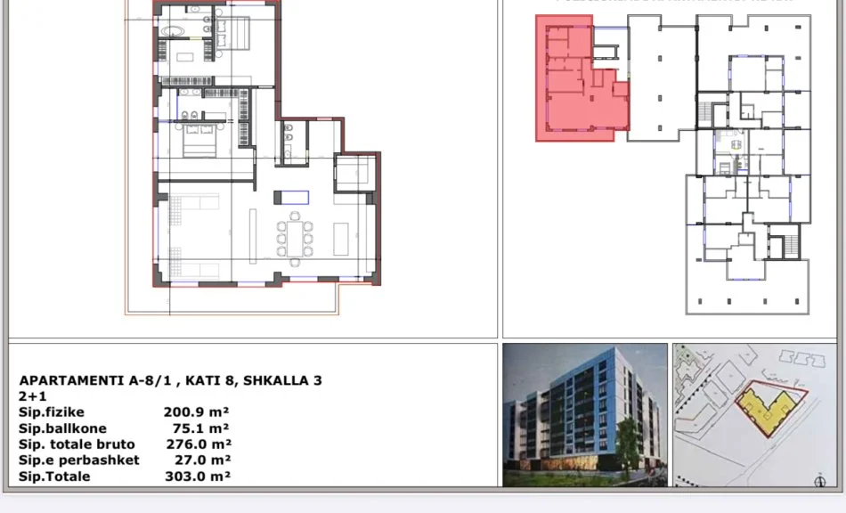 Durres, shitet apartament+verande | Penthouse 2+1+Aneks+Ballkon Kati 8, 830.000 € (Qerret)