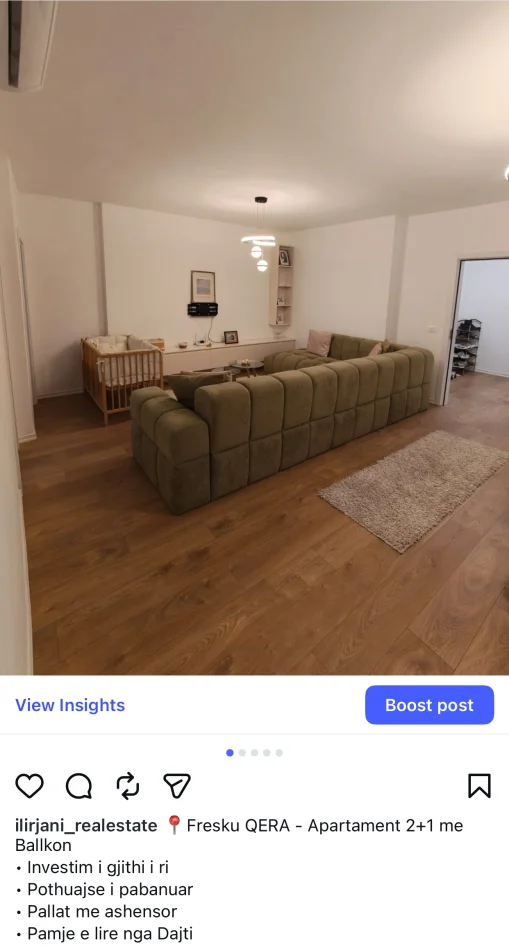 Tirane, jepet me qera apartament 2+1+Aneks+Ballkon Kati 6, 98 m² 500 € (Fresku)