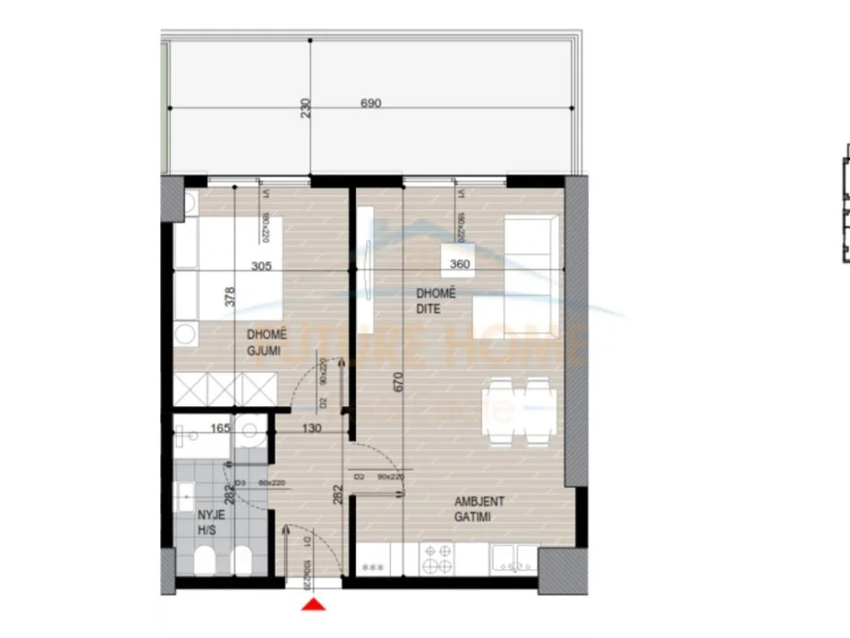 Tirane, shitet apartament 1+1+Ballkon Kati 3, 82 m² 106.000 € (Fusha e Aviacionit)