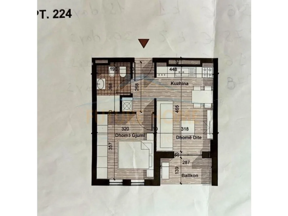 Okazion, shitet apartament 1+1+Ballkon Kati 2, 52 m² (Univers City)