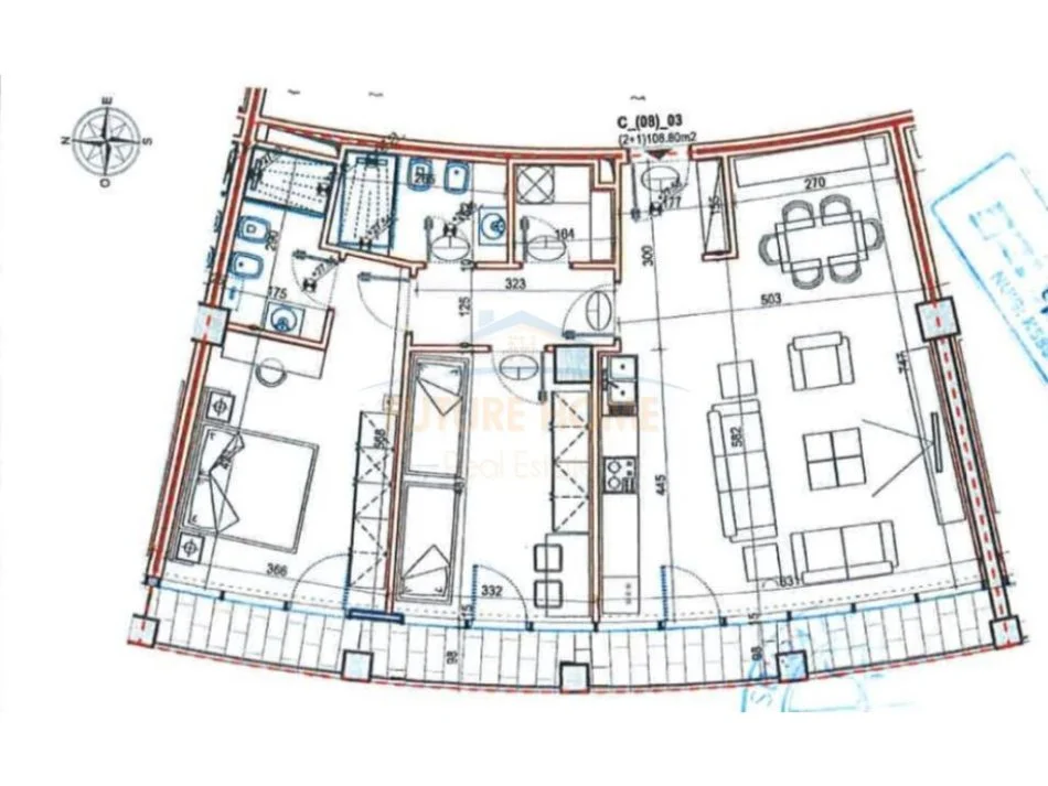 Tirane, shitet apartament 2+1+Ballkon Kati 8, 130 m² 356.000 € (LakeView)