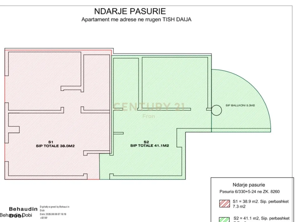 Tirane, shes apartament 1+1+Aneks+Ballkon Kati 5, 49 m² 150.000 € 