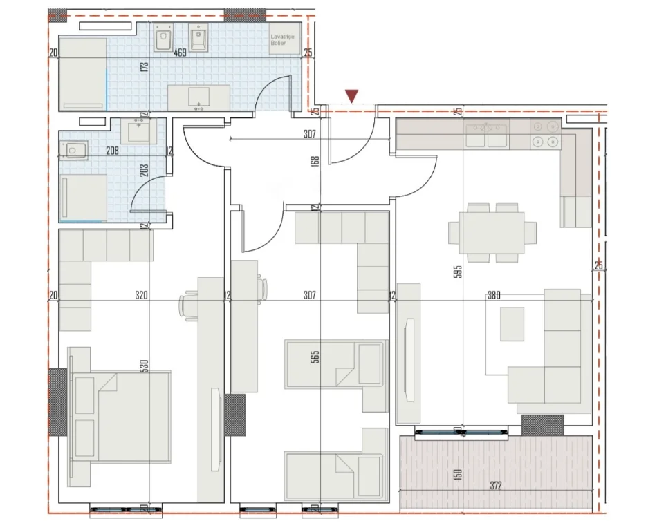 Tirane, shitet apartament 2+1+Ballkon , 106 m² 111.550 € (Ringside Residences, Paskuqan)