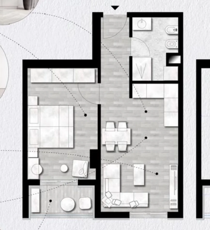 Tirane, shitet apartament 1+1+Ballkon Kati 5, 59 m² 88.500 € (Rruga Egnatia)