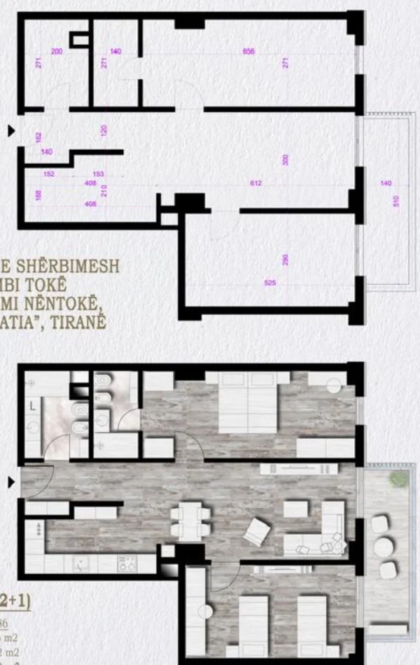 Tirane, shitet apartament 2+1+Ballkon Kati 4, 107 m² 160.470 € (Rruga Egnatia)