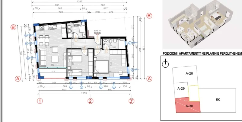 🔱APARTAMENT  2+1 NE SHITJE TE BULEVARDI I RI