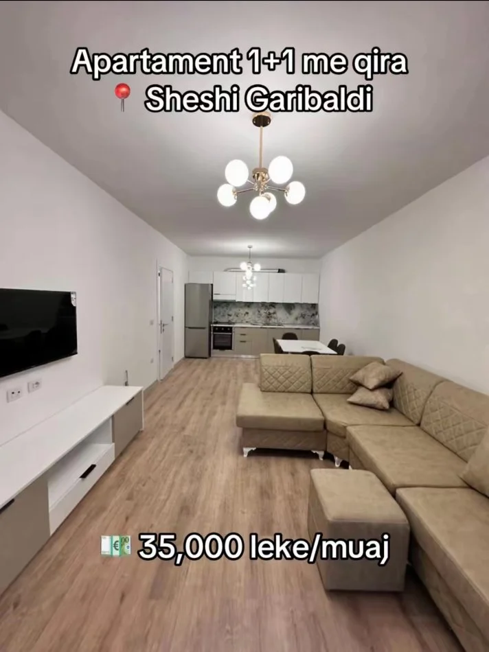 Tirane, jepet me qera apartament 1+1 , 350 € (Sheshi Garibaldi)