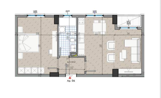 Tirane, shitet apartament 1+1+BLK Kati 1, 70 m² 50.000 Euro (Univers City)