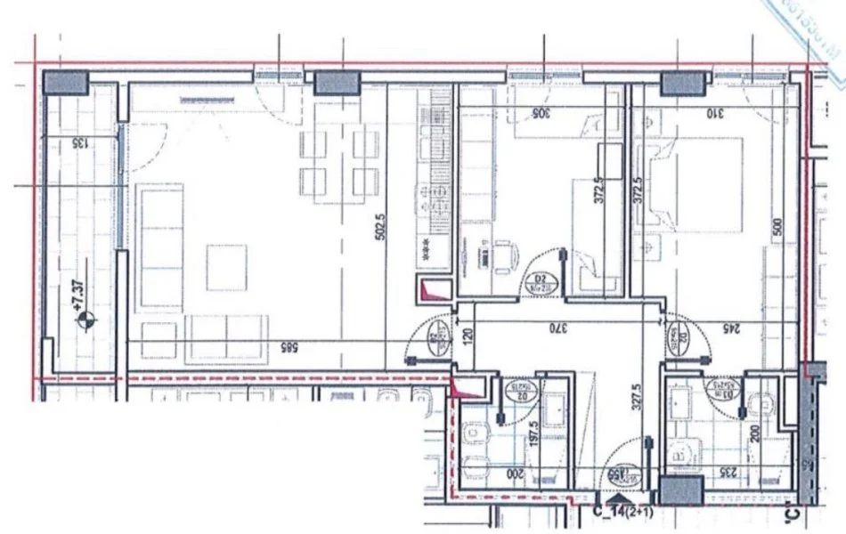 Tirane, shitet apartament 2+1+2+Ballkon + Post Parkimi 🅿️, 106 m² 216.958 € (Orbital Gener 2, Bulevardi i Ri)
