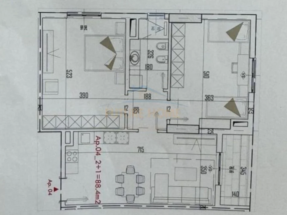 Tirane, shitet apartament 2+1+Ballkon Kati 3, 102 m² 112.000 € (Paskuqan)