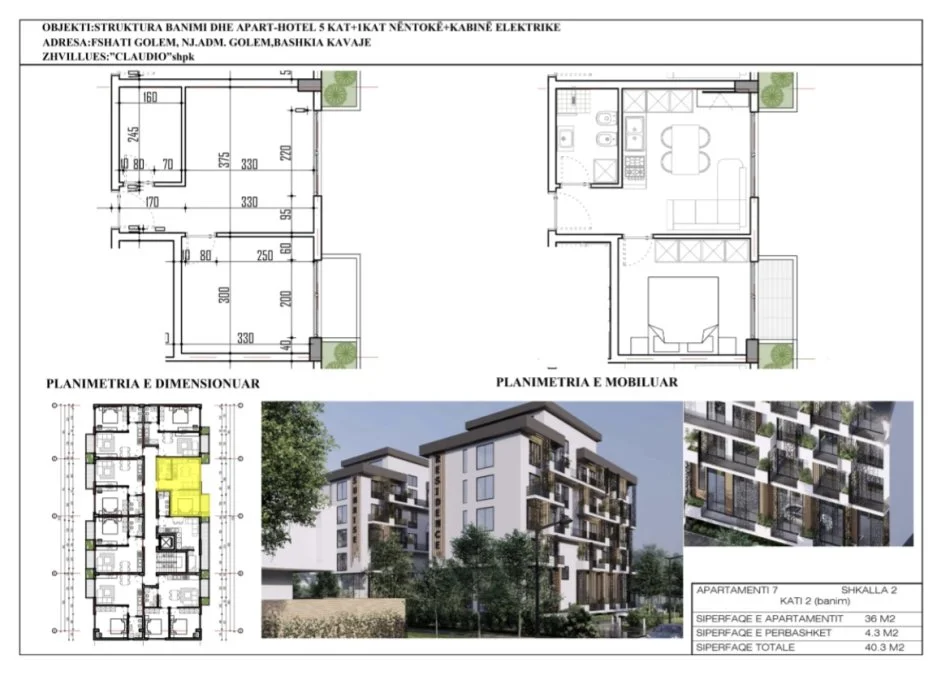 Durres, shitet apartament 1+1 Kati 1, 40 m² 48.000 € 