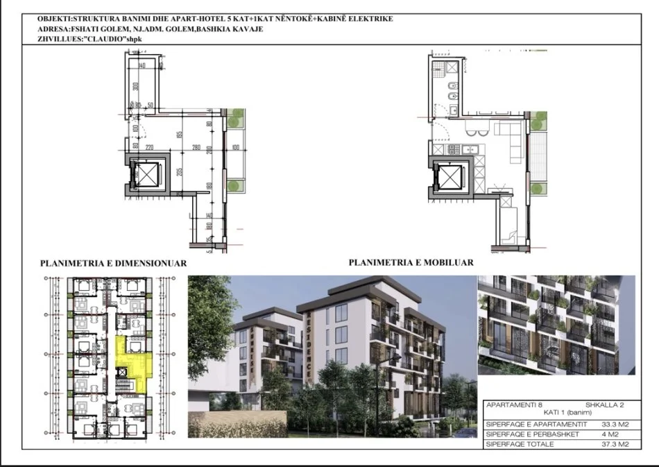Durres, shitet garsonier 1+1 Kati 1, 37 m² 44.000 € 
