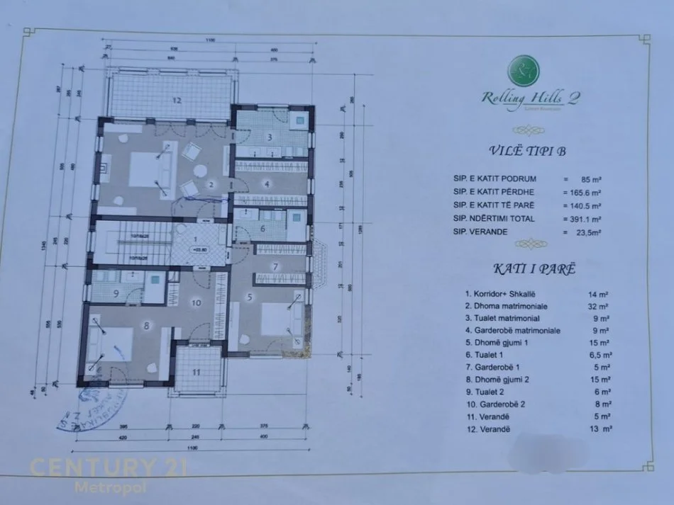 Tirane, shitet Vile 1 Katshe Kati 1, 391 m² 1.500.000 € (Rolling Hills 2)