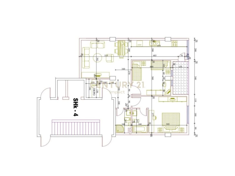 Tirane, shitet apartament 2+1+Aneks+Ballkon Kati 8, 105 m² (Astir)
