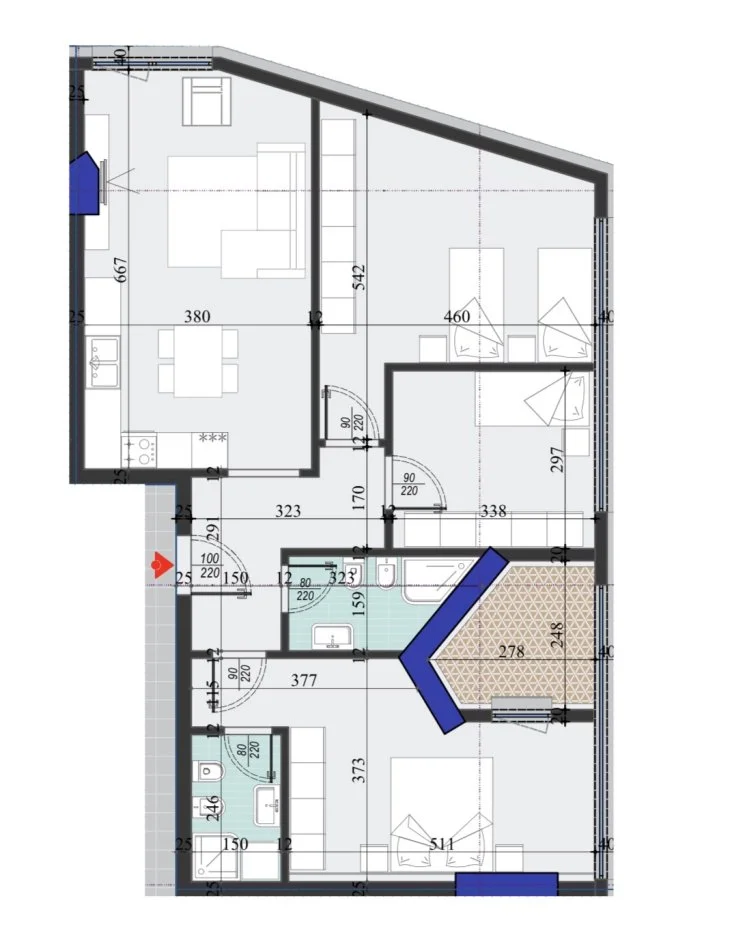 Tirane, shitet apartament 3+1+2+Ballkon , Kubaturë e rregullt , 132 m² (Colonnade, Laprakë)
