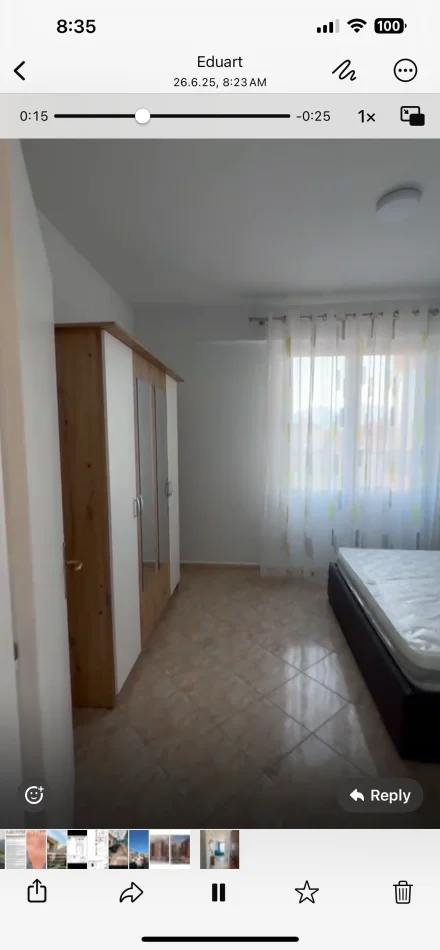 Tirane, jepet me qera apartament 1+1+Ballkon Kati 1, 60 m² 