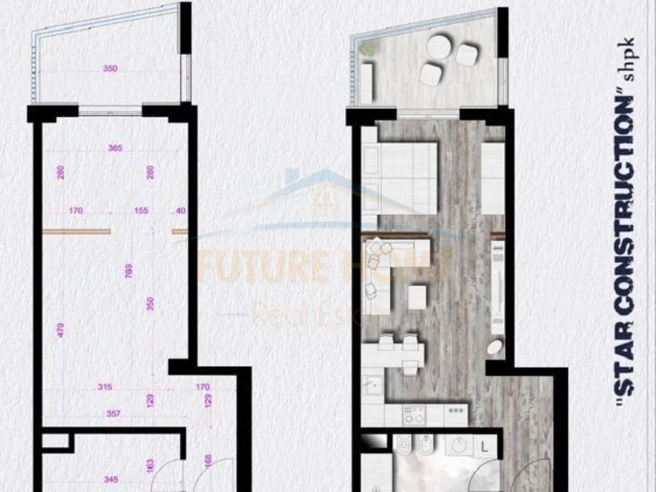 Tirane, shitet apartament 1+1+Ballkon Kati 4, 59 m² 88.600 € (Don Bosko)