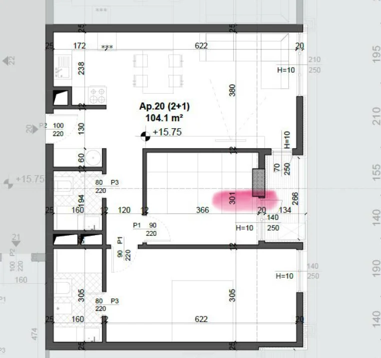 Tirane, shitet apartament 2+1+Aneks+Ballkon Kati 4, 104 m² 135.000 € (Okazion fusha Aviacionit)