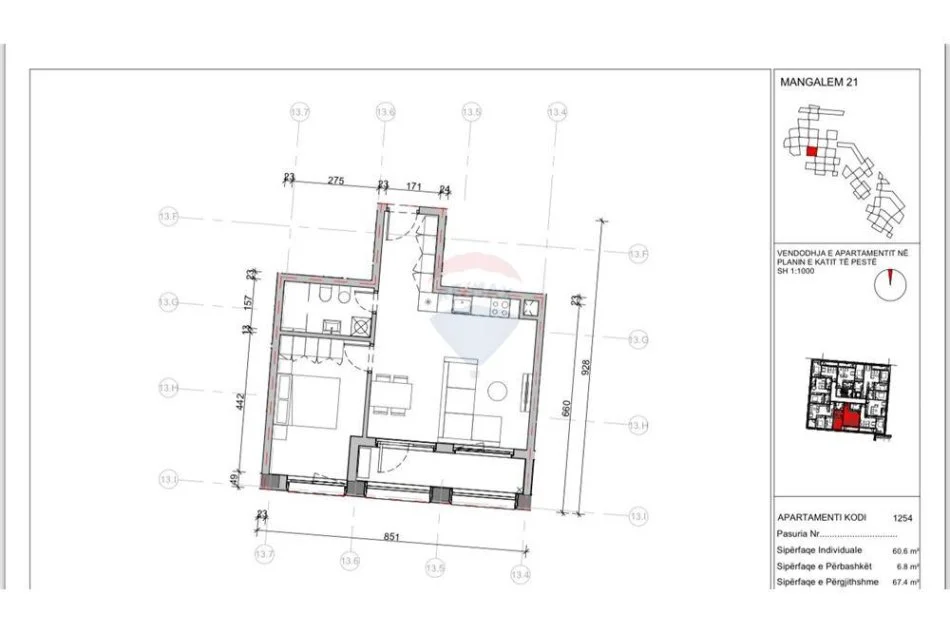 Tirane, shitet apartament , Kati 5, 67 m2 89,500 € 