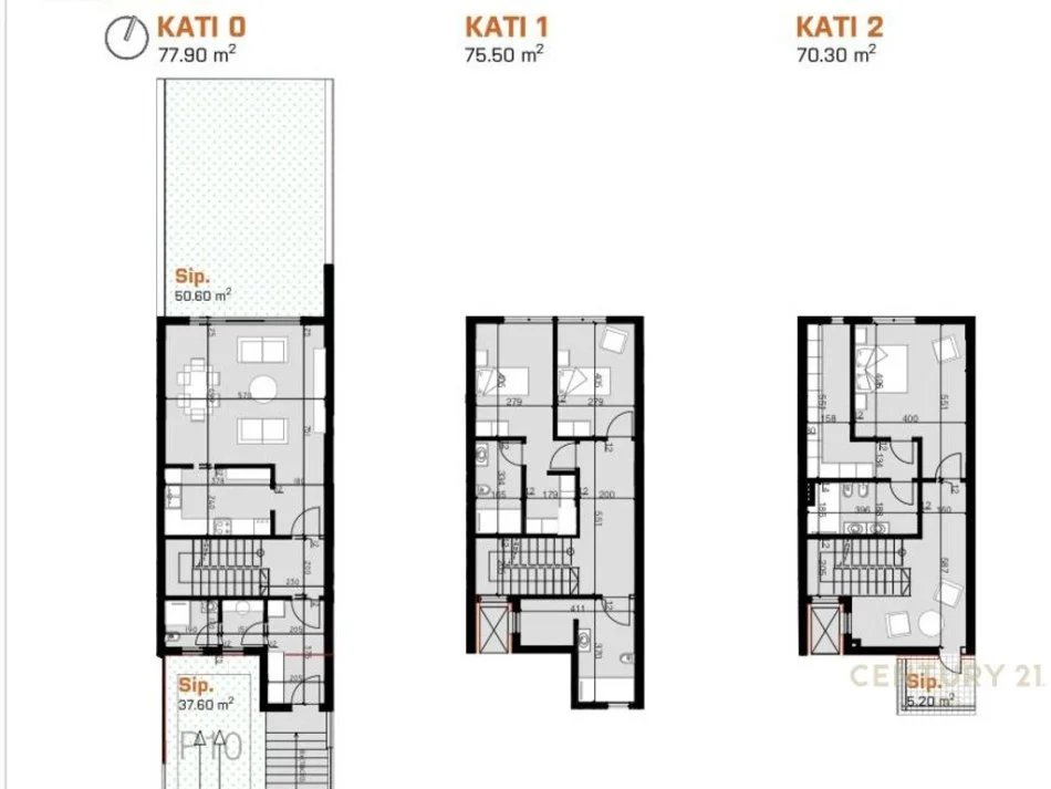 Tirane, shitet Vile 3 Katshe , 317 m² 485.000 € (Teg)