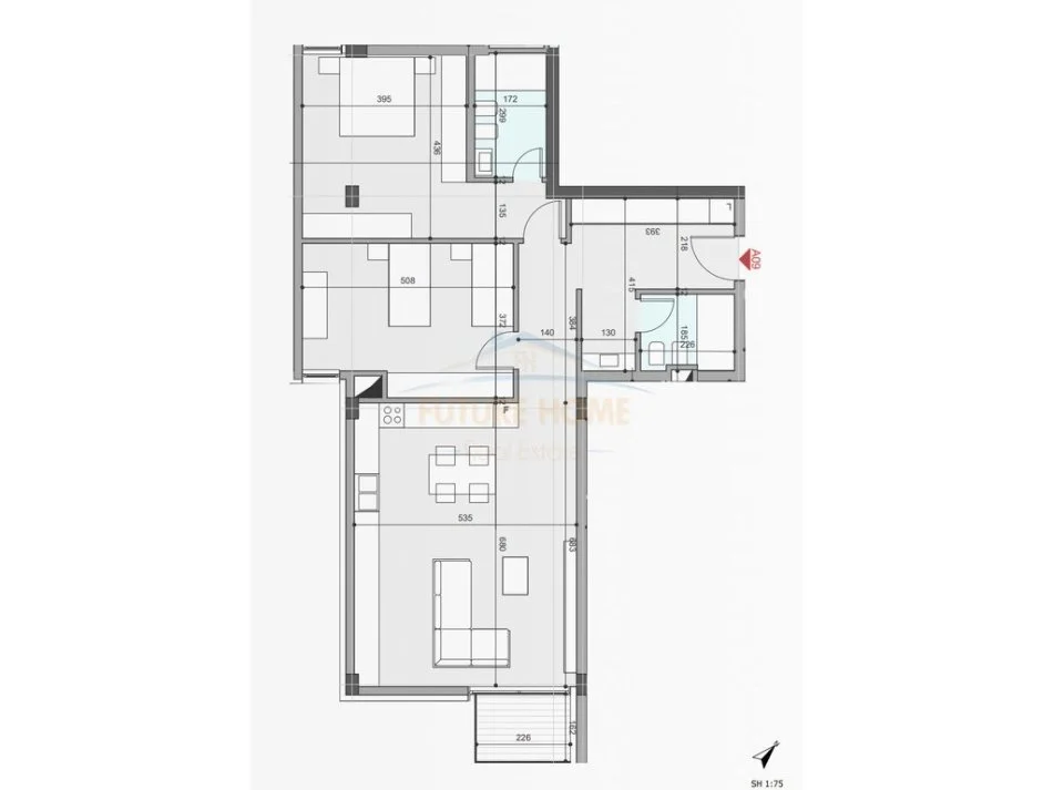 Tirane, shitet apartament 2+1 Kati 2, 132 m² 277.200 € (Crystal Lake Residence, Farke)