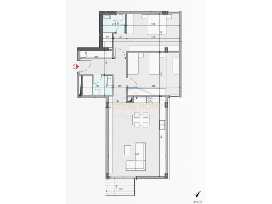 Tirane, shitet apartament 2+1 Kati 2, 131 m² 287.760 € (Crystal Lake Residence, Farke)