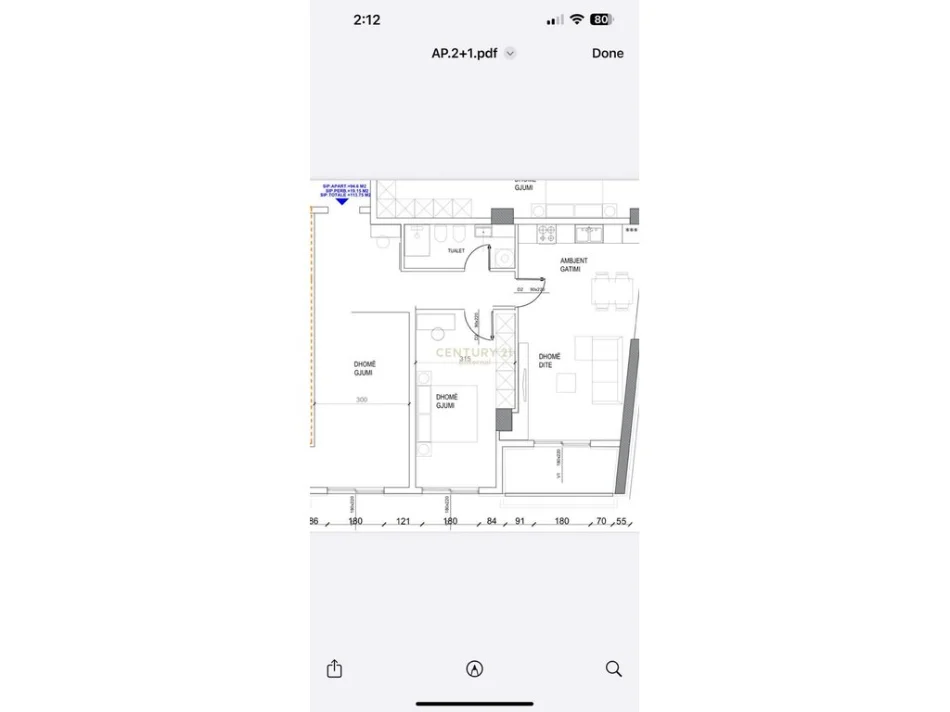 Tirane, shes apartament 2+1 Kati 7, 113 m² 173.000 € (Ish fusha Aviacionit)