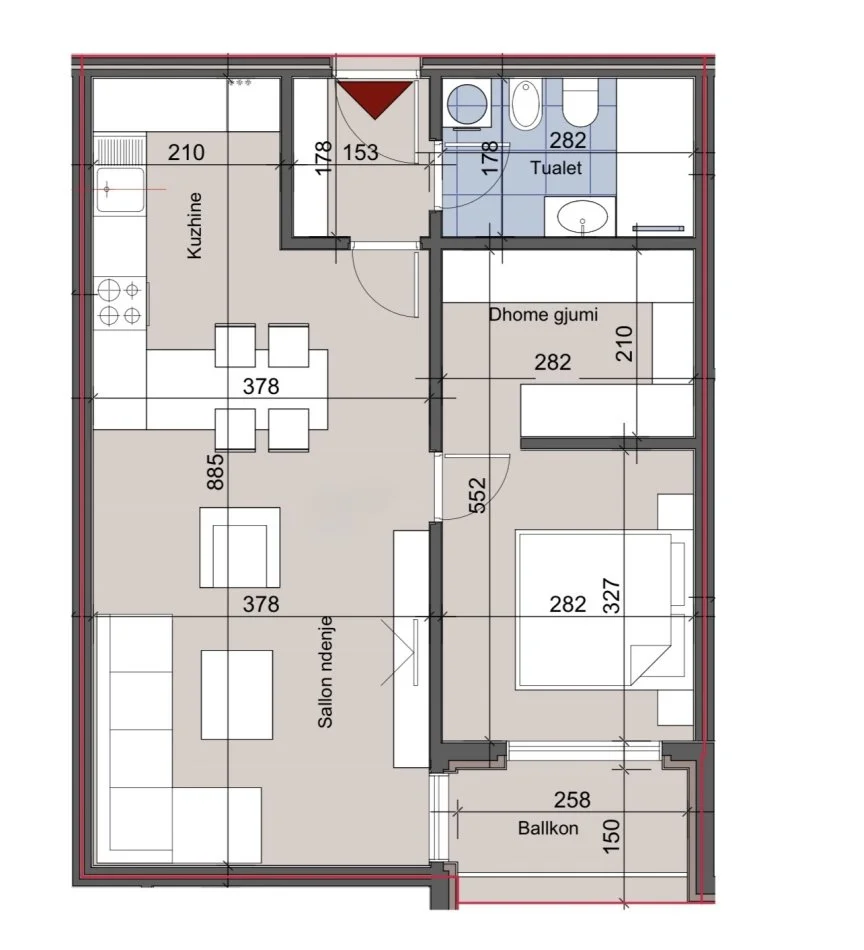 Tirane, shitet 1+1 me Garderobë , 85 m² 187.000 € (Hora Vertikale, Rruga Muhamet Gjollesha)