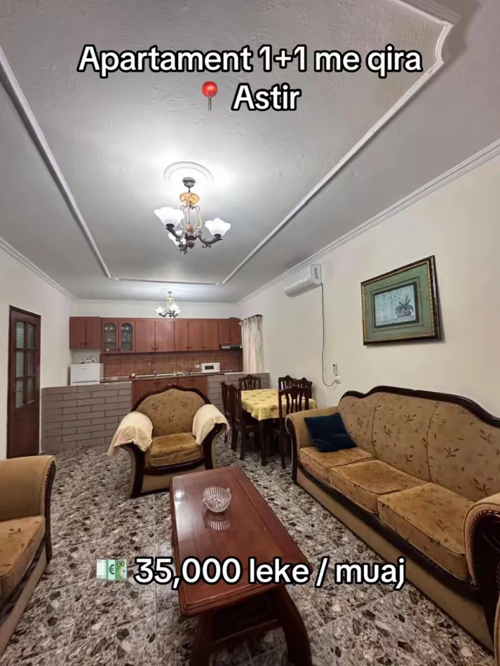 Tirane, jepet me qera apartament 1+1 Kati 0, 68 m² 350 € (Astir)