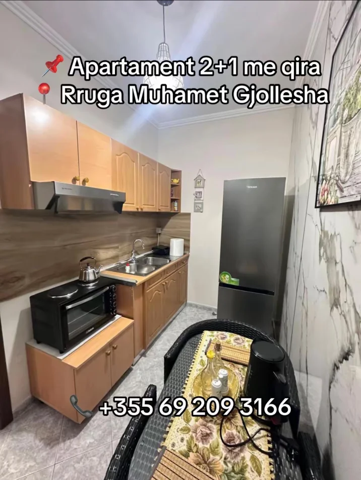Tirane, jepet me qera apartament 2+1 Kati 6, (Rruga Muhamet Gjollesha)