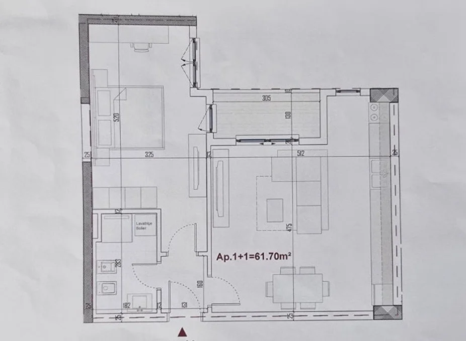 Tirane, shitet apartament 1+1+Ballkon , 71 m² 74.801 € (Ringside Residences, Paskuqan)