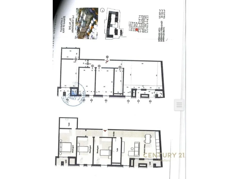 Tirane, shitet apartament 3+1+Aneks+Ballkon Kati 6, 157 m² 196.000 € (Kinostudio)
