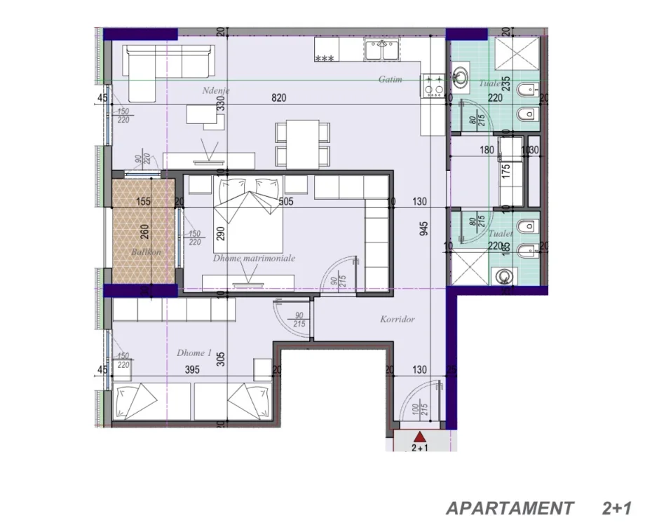 Tirane, shitet apartament 2+1+Ballkon , 115 m² 149.500 € (Ish Dogana, Tirana Entry 2)