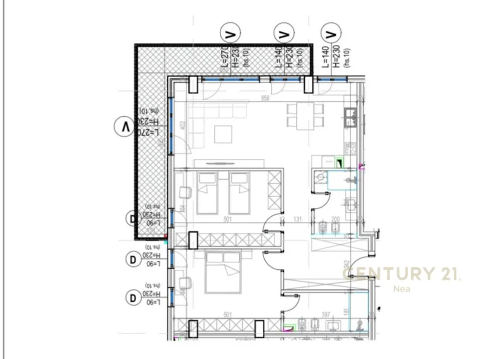 Tirane, shes apartament 2+1+Aneks+Ballkon Kati 7, 163 m² 277.032 € 